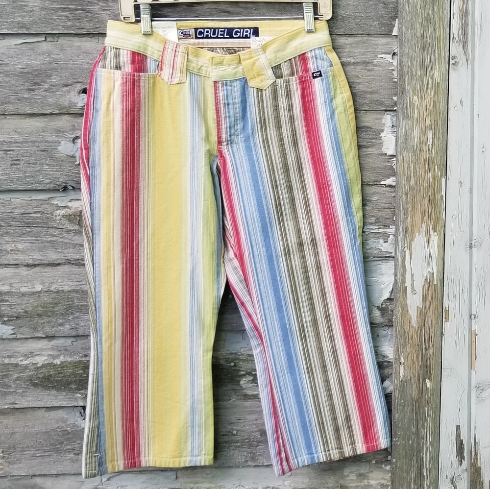 Cruel Girl Island Stripe capri vintage jeans